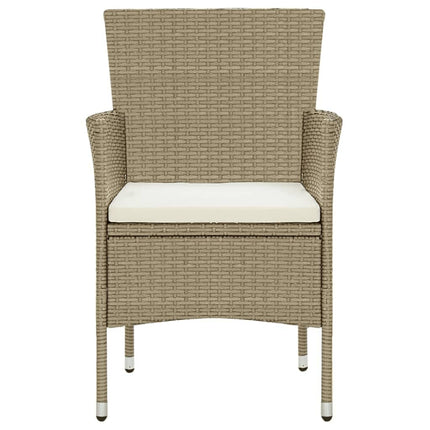 Matgrupp för trädgården med dynor 9 delar konstrotting beige