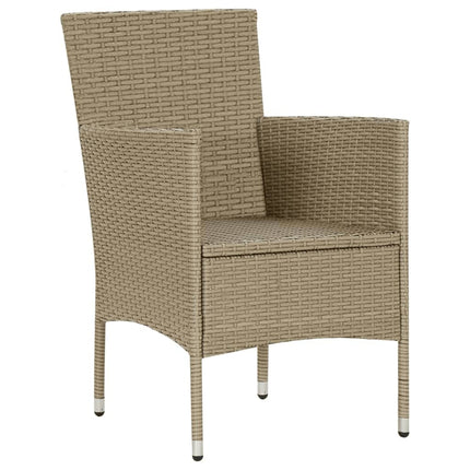 Matgrupp för trädgården med dynor 9 delar konstrotting beige