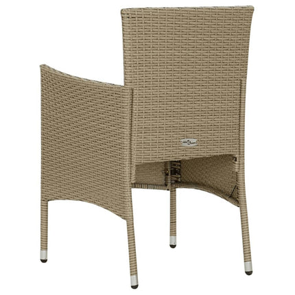 Matgrupp för trädgården med dynor 9 delar konstrotting beige