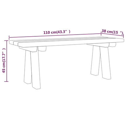 Trädgårdsbänk 110 cm massiv impregnerad furu
