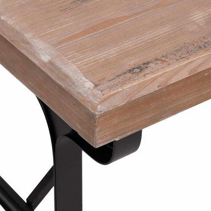 Matbord 110x65x82 cm massivt granträ och järn