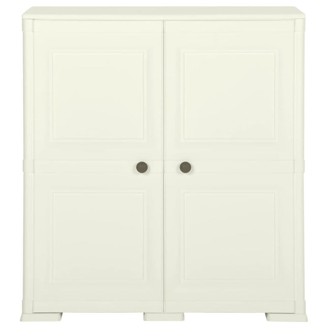 Plastskåp 79x43x85,5 cm träimitation vaniljvit