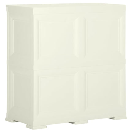 Plastskåp 79x43x85,5 cm träimitation vaniljvit