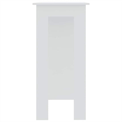Barbord med hylla vit 102x50x103,5 cm konstruerat trä