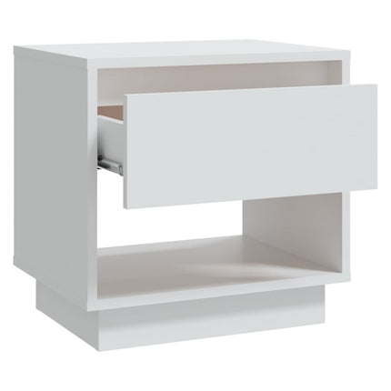 Sängbord vit 45x34x44 cm konstruerat trä