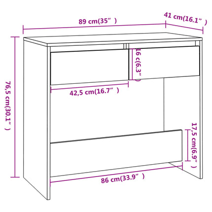 Konsolbord vit 89x41x76,5 cm konstruerat trä