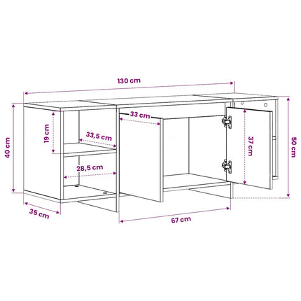 Tv-bänk sonoma ek 130x35x50 cm konstruerat trä
