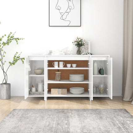 Skåp vit högglans 135x41x75 cm konstruerat trä