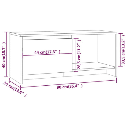 Tv-bänk sonoma-ek 90x35x40 cm konstruerat trä