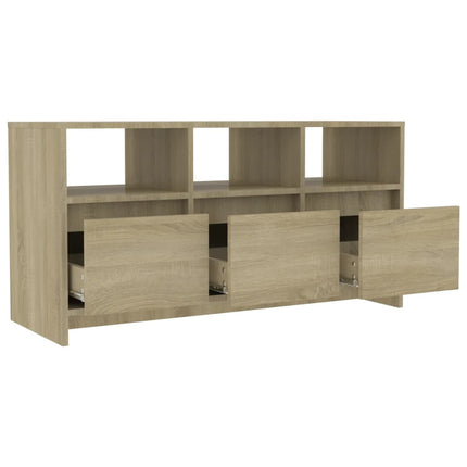 Tv-bänk sonoma-ek 102x37,5x52,5 cm konstruerat trä