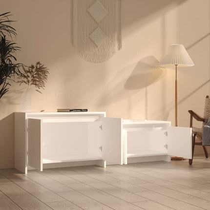 TV-bänk vit 146,5x35x50 cm konstruerat trä