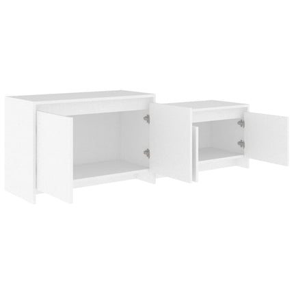 TV-bänk vit 146,5x35x50 cm konstruerat trä