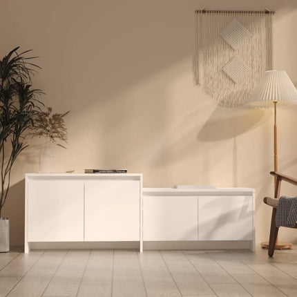 TV-bänk vit 146,5x35x50 cm konstruerat trä