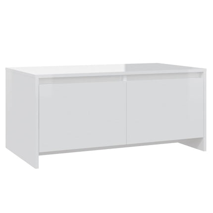 Soffbord vit högglans 90x50x41,5 cm konstruerat trä