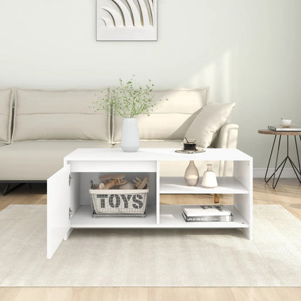 Soffbord vit 102x50x45 cm konstruerat trä