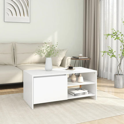 Soffbord vit 102x50x45 cm konstruerat trä