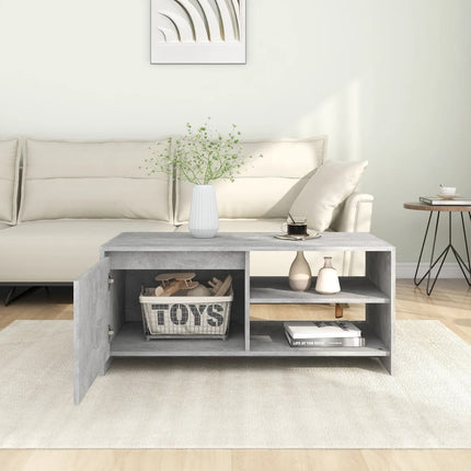 Soffbord betonggrå 102x50x45 cm konstruerat trä