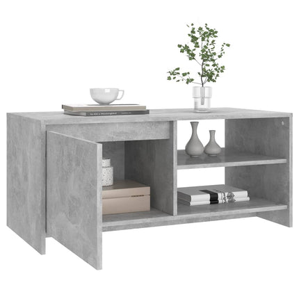 Soffbord betonggrå 102x50x45 cm konstruerat trä