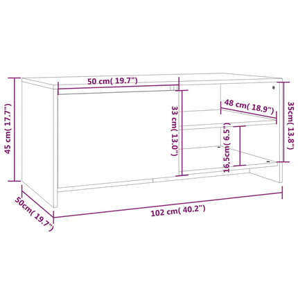 Soffbord betonggrå 102x50x45 cm konstruerat trä