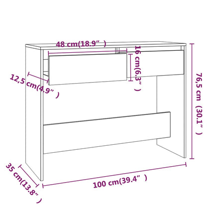 Konsolbord sonoma ek 100x35x76,5 cm konstruerat trä
