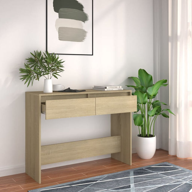 Konsolbord sonoma ek 100x35x76,5 cm konstruerat trä