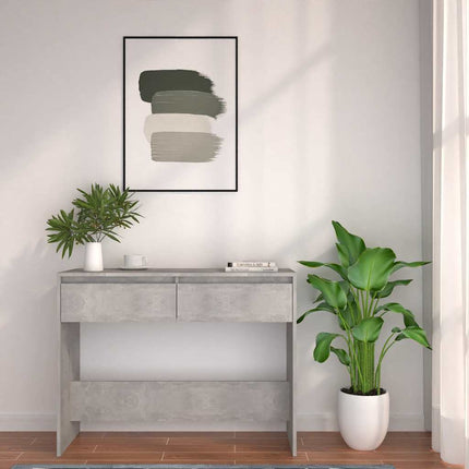 Konsolbord betonggrå 100x35x76,5 cm konstruerat trä