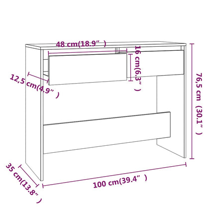 Konsolbord betonggrå 100x35x76,5 cm konstruerat trä