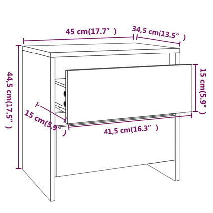 Sängbord sonoma-ek 45x34,5x44,5 cm konstruerat trä