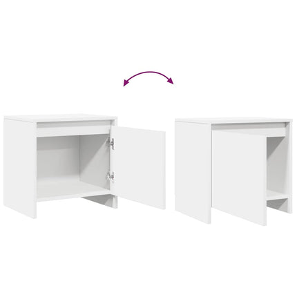 Sängbord vit 45x34x44,5 cm konstruerat trä