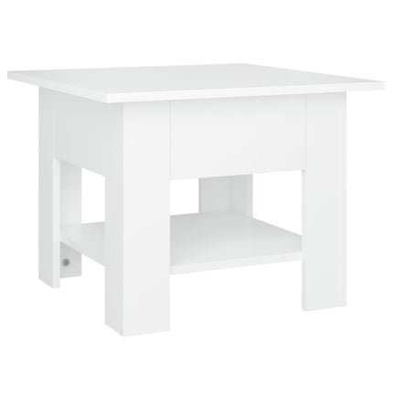 Soffbord vit 55x55x42 cm konstruerat trä