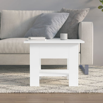 Soffbord vit 55x55x42 cm konstruerat trä