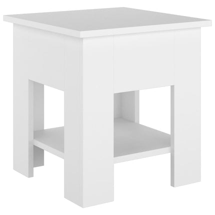 Soffbord vit 40x40x42 cm konstruerat trä