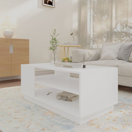 Soffbord vit 102x55x43 cm konstruerat trä