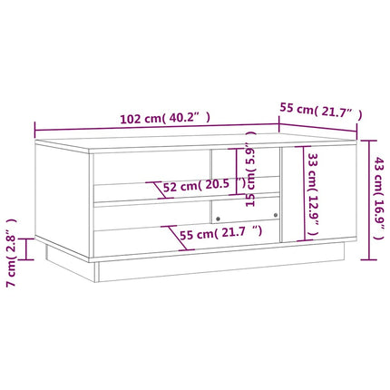 Soffbord svart 102x55x43 cm konstruerat trä