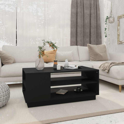 Soffbord svart 102x55x43 cm konstruerat trä