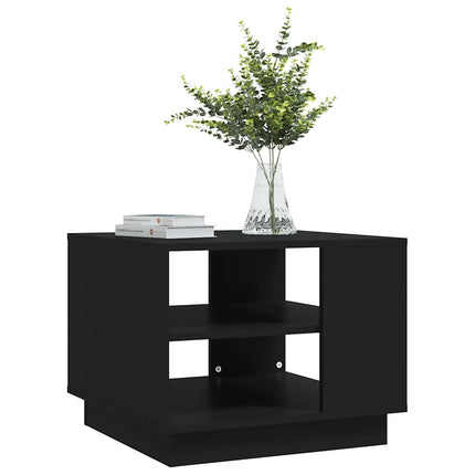 Soffbord svart 55x55x43 cm konstruerat trä