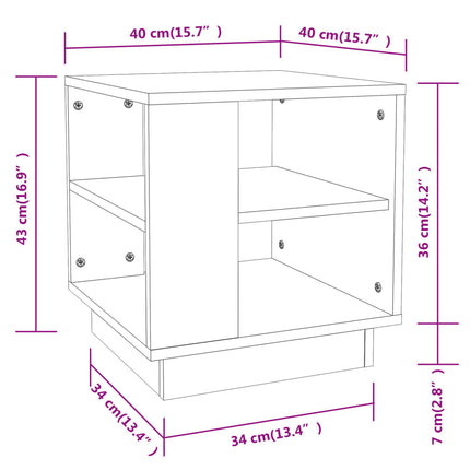 Soffbord vit 40x40x43 cm konstruerat trä