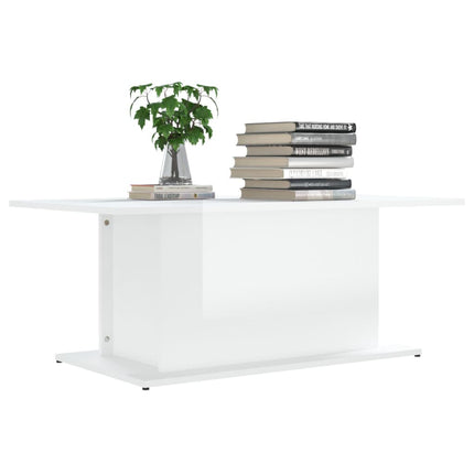Soffbord vit högglans 102x55,5x40 cm konstruerat trä