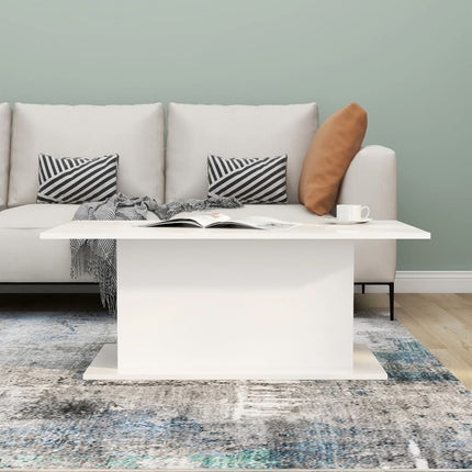 Soffbord vit högglans 102x55,5x40 cm konstruerat trä