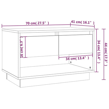 Tv-bänk rökfärgad ek 70x41x44 cm konstruerat trä