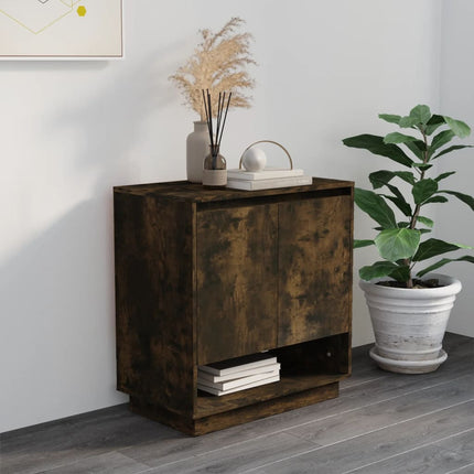 Skänk rökfärgad ek 70x41x75 cm konstruerat trä
