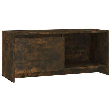 Tv-bänk rökfärgad ek 90x35x40 cm konstruerat trä