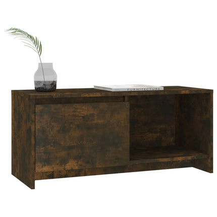 Tv-bänk rökfärgad ek 90x35x40 cm konstruerat trä