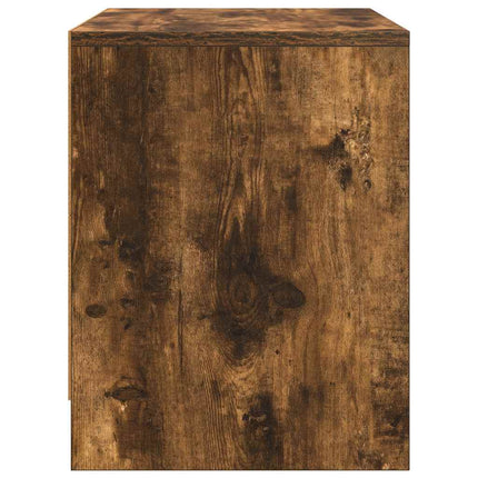 Sängbord rökfärgad ek 45x34x44,5 cm konstruerat trä