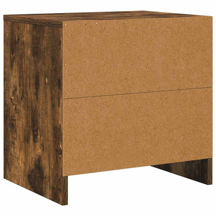 Sängbord 2 st rökfärgad ek 45x34x44,5 cm konstruerat trä