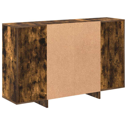 Skänk rökfärgad ek 120x30x75 cm konstruerat trä