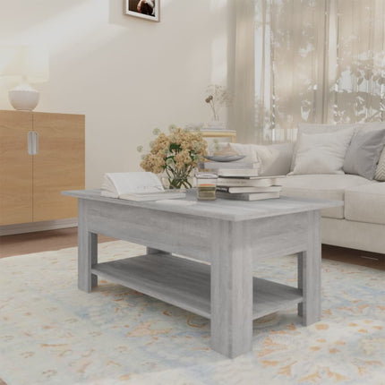 Soffbord grå sonoma-ek 102x55x42 cm konstruerat trä