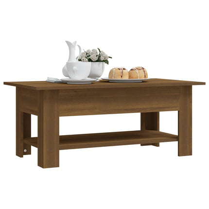 Soffbord brun ek 102x55x42 cm konstruerat trä