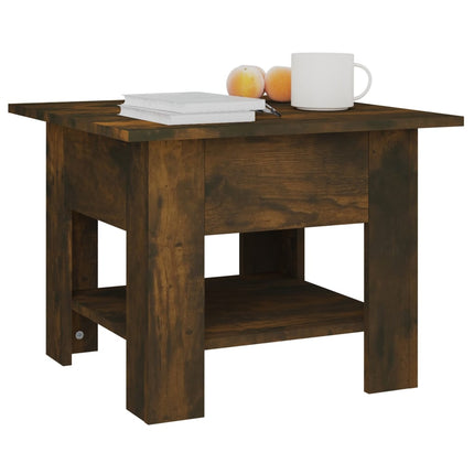 Soffbord rökfärgad ek 55x55x42 cm konstruerat trä