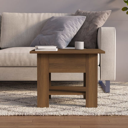 Soffbord brun ek 55x55x42 cm konstruerat trä